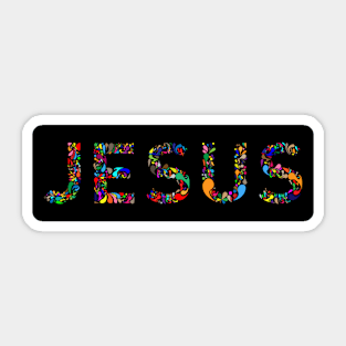 Jesus 1 - Colourful prismatic design Sticker